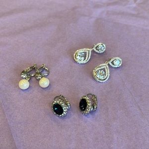 Clip on earrings, all three for the price of one, purchased from Macys. Retro